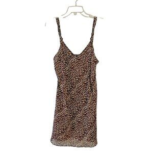 Valerie Stevens Intimates Womens L Leopard Slip Night Gown negligee